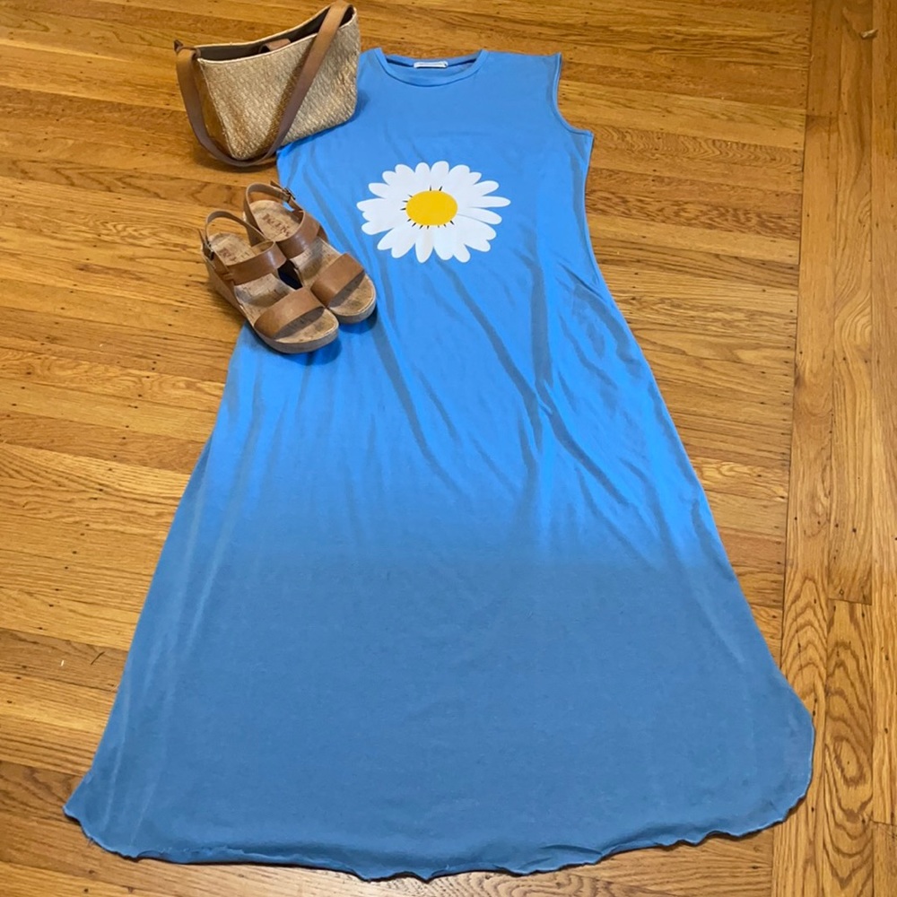 Blue Sunflower maxi Dress L